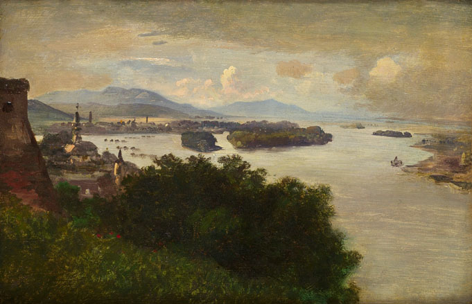 Brodszky Sándor: Buda és a Margitsziget a Várhegy oldaláról (1866)