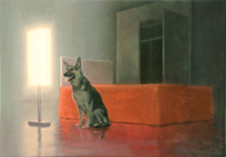 Room interior with German sheperd dog (2001)